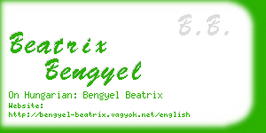 beatrix bengyel business card